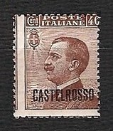 CASTELROSSO 1922 - Effigie Di Vittorio Emanuele III - 40 C. Bruno - MH - Sa IT-CT  6 - Castelrosso