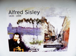 SALE! MNH M/s Burundi 2012 Art Painting Painter Alfred Sisley - Neufs