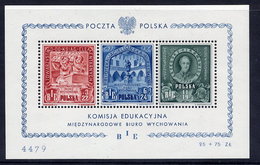 POLAND 1946 Education Fund Block MNH / **.  Michel Block 9 - Ungebraucht