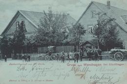 Gruss Aus Wendhagen Bei Stadthagen.Gastwirtschaft Von Fr.Stolte. Pferdefuhrwerk-Kutsche-1901. - Stadthagen