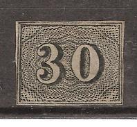 BRASIL / BRAZIL / BRESIL 1850,  Yvert N°13 A , 30 R NOIR  ,neuf *  TB Cote 12 Euros - Unused Stamps