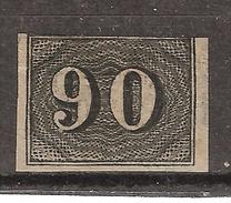 BRASIL / BRAZIL / BRESIL 1850,  Yvert N°15 A , 90 R NOIR  ,neuf ( * )  B/TB Cote 100 Euros - Ongebruikt