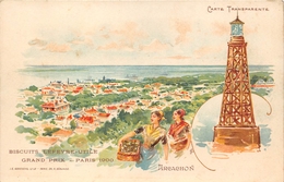 33-ARCACHON-CARTE PUB BISCUITS LEFEVRE-UTILE , GRAND PRIX PARIS 1900 - Arcachon