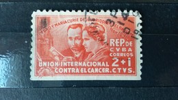 RARE ERROR CUT BOTTOM 2+1 CORREOS CTVS CUBA 1898 MEDICINE PIERRE AND MARIA CURIE CONTRA EL CANCER USED STAMP TIMBRE - Oblitérés