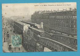 CPA Le Métro - Perspective Du Boulevard De La Chapelle PARIS - Public Transport (surface)