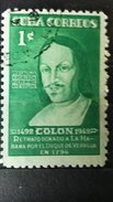 RARE 1C CORREOS CUBA 1492-1942 USED STAMP TIMBRE - Oblitérés