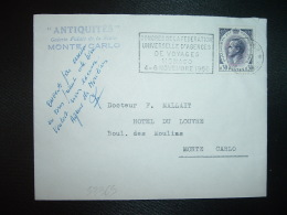 LETTRE TP RAINIER III 0,3 OBL.MEC.2-10-1968 MONTE CARLO+CONGRES DE LA FEDERATION UNIVERSELLE D'AGENCES DE VOYAGES MONACO - Storia Postale