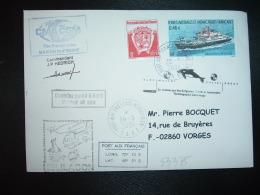 LETTRE TP MARION DUFRESNE 0,46E + 0,05E OBL.28-3-2004 PORT AUX FRANCAIS KERGUELEN + CMA CGM + Commandant JP HEDRICH - ...-1955 Prefilatelia