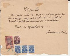 REVENUE STAMP, KING CHARLES 2ND, AVIATION STAMPS ON DOCUMENT, 1941, ROMANIA - Steuermarken
