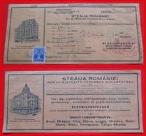 X1 - Check, Cheque, Promissory Note, Bill Of Exchange, Romania 1934. With Stamp - Schecks  Und Reiseschecks