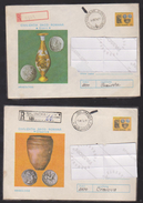 Coins ARCHAEOLOGY,envelopes  ROMANIA 1976  Cancell SILINDIA ,ARAD COUNTY, - Covers & Documents