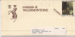 ITALIA15) 1982 Storia Postale Programma Della Festa TITOLARE Della CONTRADA DI VALDIMONTONE SIENA - Programme