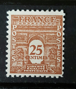YT 622 - Arc De Triomphe De L 'Etoile - 25cts - Neuf Charnière - 1944-45 Arc Of Triomphe