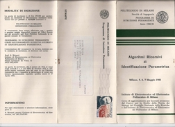 Documenti Programmi ) 1981 Storia Postale Programma Del Corso  Di Ingegneria Del Politecnico DI Milano - Programme