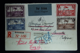 Luxembourg: Airmail Cover Echternach - Bruxelles 1932 Registered  Mi Nr 234 237  Cover Numbered - Briefe U. Dokumente