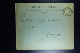 Belgium  Cover Het Volksbelang Gent To Groningen 10-02-1891 OBP 47 - 1884-1891 Leopold II.