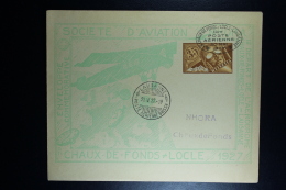 Switserland  1927 Chaux De Fonds Societe D'Aviation Nhora Cover - Brieven En Documenten