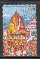 INDIA, 2010, FIRST DAY CANCELLED, Rath Yatra Puri, Music, Dance,  Horse, Chariot, 1 V - Used Stamps