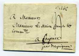 MP AIX  Lenain N°12 / Dept 12 BOUCHE DU RHONE /  Ecrite D'AIX  / 1788 - 1701-1800: Precursors XVIII