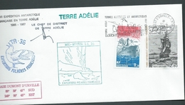 French Antarctic Territory 1986 Mid Winter Anniversary Multi Cacheted And Signed Cover With 11.3Fr  & 12.8Fr Ship Airs - FDC