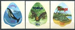 196 TONGA 1978 - Yvert 132/34 Service Pour Poste Aerienne Adhesif - Baleine Chauve Souris Tortue - Neuf ** (MNH) - Tonga (1970-...)