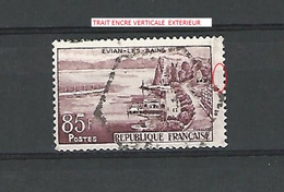 VARIÉTÉS FRANCE  1959  N° 1193 EVIAN LES BAINS CACHET HEXAGONAL   OBLITÉRÉ - Used Stamps