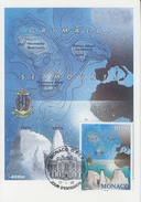 Carte  Maximum   1er   Jour    MONACO     Monts    Sous - Marins    1998 - Other & Unclassified