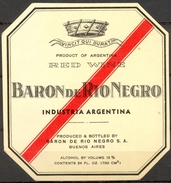 982 - Argentine - Baron De Rio Negro - Red Wine - Industria Agentina - Baron De Rio Negro - Buenos Aires - Red Wines