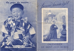 Delcampe - CALENDRIER DE SAINT BOSCO  -BONNE ANNEE 1948  -institution St Joseph "la Navarre" LA CRAU 83 10x13cm - Autres & Non Classés