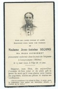 1721 Bis Souvenez-vous Prière Madame Jean Antoine SECOND Marie Née Jacquemot  Longessaigne 1932 Généalogie - Décès