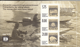 Greenland MNH 2001 Scott #389a Souvenir Sheet Of 3 Plus Labels Unissued Stamps HAFNIA 01 - Neufs