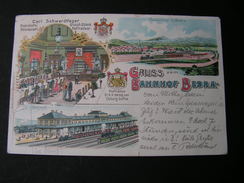 Bebra Bahnhof Karte Litho Mit Ahnhpost 1905 Nach Darmstadt - Bebra