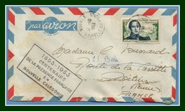 Nouvelle Calédonie N° 283 Amiral A. Fabvier Despointes Obl 1953 + Cachet Centenaire Présence Française En NC > France - Storia Postale