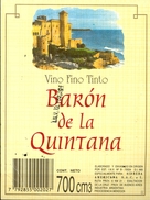 987- Argentine - Vino Fino Tinto - Baron De La Quintana - Industria Argentina Mendoza - Vino Rosso