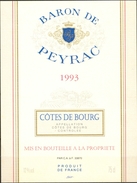 585 - France - 1993 - Côtes De Bourg - Baron De Peyrac - Par C.A. à F 33870 - Red Wines