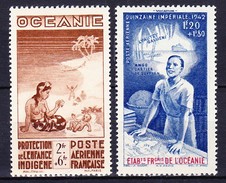 ETABLISSEMENT DE L'OCEANIE POSTE AERIENNE 1942 YT N° PA 5 Et 6 ** - Airmail