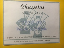 3774 - Chasselas Vin De Fête De La Fédération Musicale Genevoise  Versoix Juin 1989 - Muziek & Instrumenten