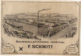 1 Carte De Visite  Trade Card   Baumwollspinnerei ISERTHAL F.SCHMITT C1870 - 1800 – 1899
