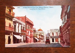 CPA MEXICO : A Street Scene In VERA CRUZ, H F Hunon, Mexican Railway - Mexico