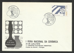 Portugal Cachet Commémoratif Céramique Foire Nationale Caldas Da Rainha 1979 Event Postmark Ceramics National Fair - Flammes & Oblitérations