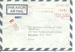 LETTER 1968 REGISTERED  TO NEW YORK  SCANER - Lettres & Documents