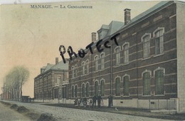 Manage :  La Gendarmerie  (  Carte Coupé  !!!!!!!!!  )   Marcovici Carte ,  Ecrit 1908 Avec Timbre - Manage