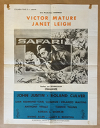 Affiche Originale Cinéma Film SAFARI De TERENCE YOUNG Avec VICTORE MATURE JANET LEIGH JOHN JUSTIN ROLAND CULVER - Affiches & Posters