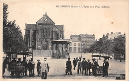 42-FIRMINY-L'EGLISE ET LA PLACE DU BREUIL - Firminy