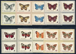 BULGARIA 1962 Butterflies In Blocks Of 4 MNH / **.  Michel 1339-46 - Neufs