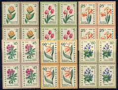 BULGARIA 1960 Flowers In Blocks Of 4 MNH / **.  Michel 1164-69 - Nuovi