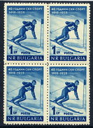 BULGARIA 1959 Ski Sport Anniversary Block Of 4 MNH / **.  Michel 1102 - Nuovi