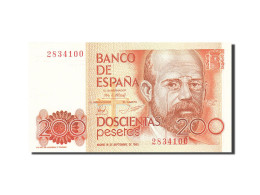 Billet, Espagne, 200 Pesetas, 1982-1987, 1980-09-16, KM:156, SPL - [ 4] 1975-…: Juan Carlos I.