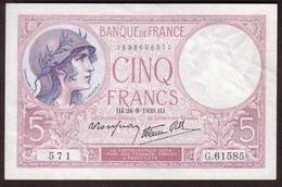 Billet - 5 Francs VIOLET Du 24 08 1939 SPL - 5 F 1917-1940 ''Violet''