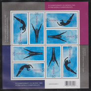 M 670) Kanada 2005 Mi# 2285-2286 KB **: FINA WM Schwimmen, Kunstspringen - Schwimmen